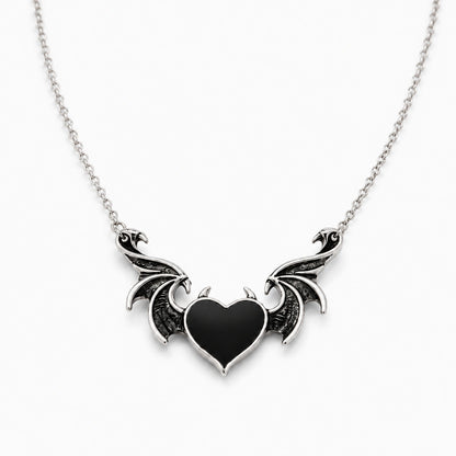 Shadow Heart Winged Necklace