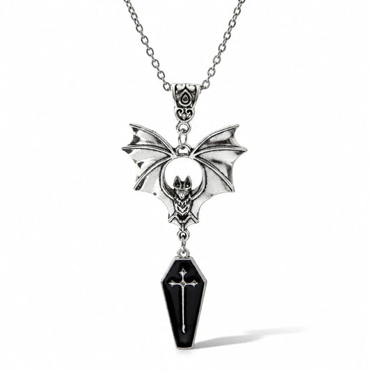 Gothic Coffin Guardian Necklace studio product photo