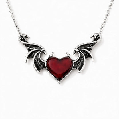 Shadow Heart Winged Necklace
