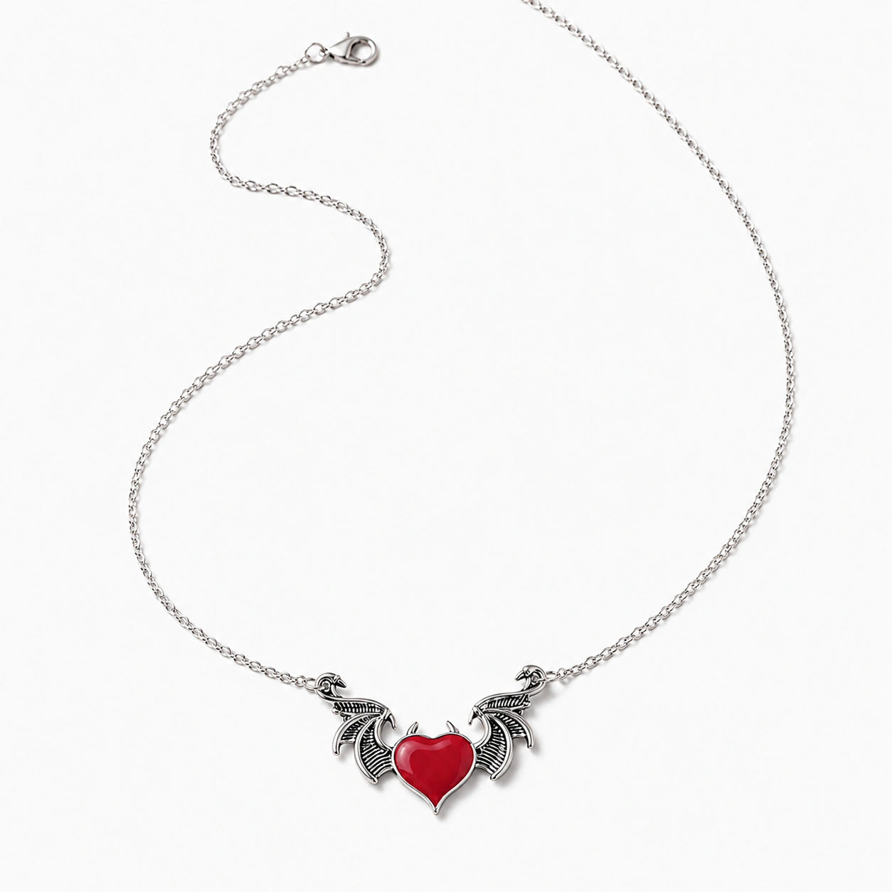 Shadow Heart Winged Necklace