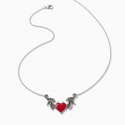 Shadow Heart Winged Necklace