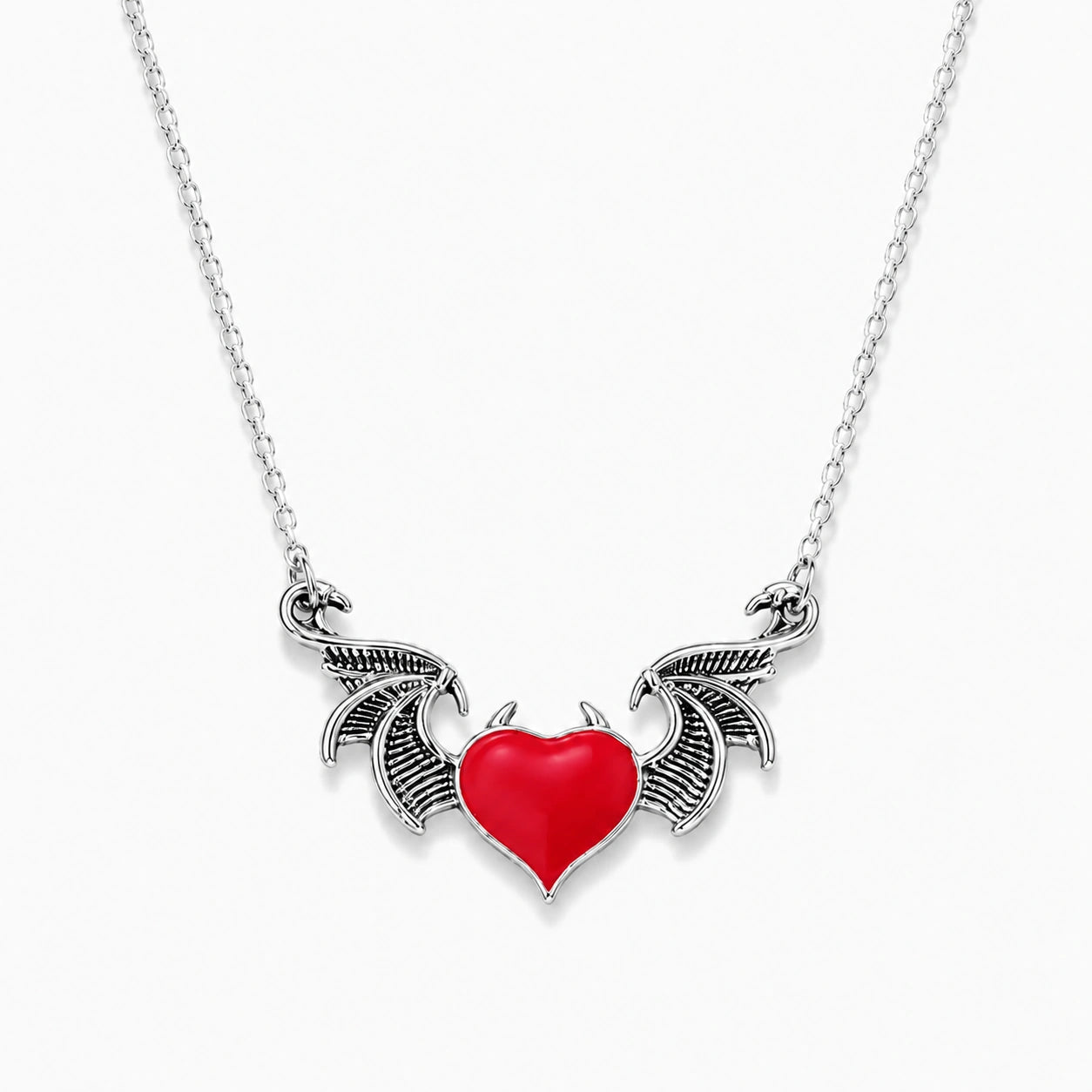 Shadow Heart Winged Necklace