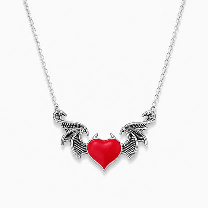 Shadow Heart Winged Necklace