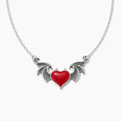 Shadow Heart Winged Necklace