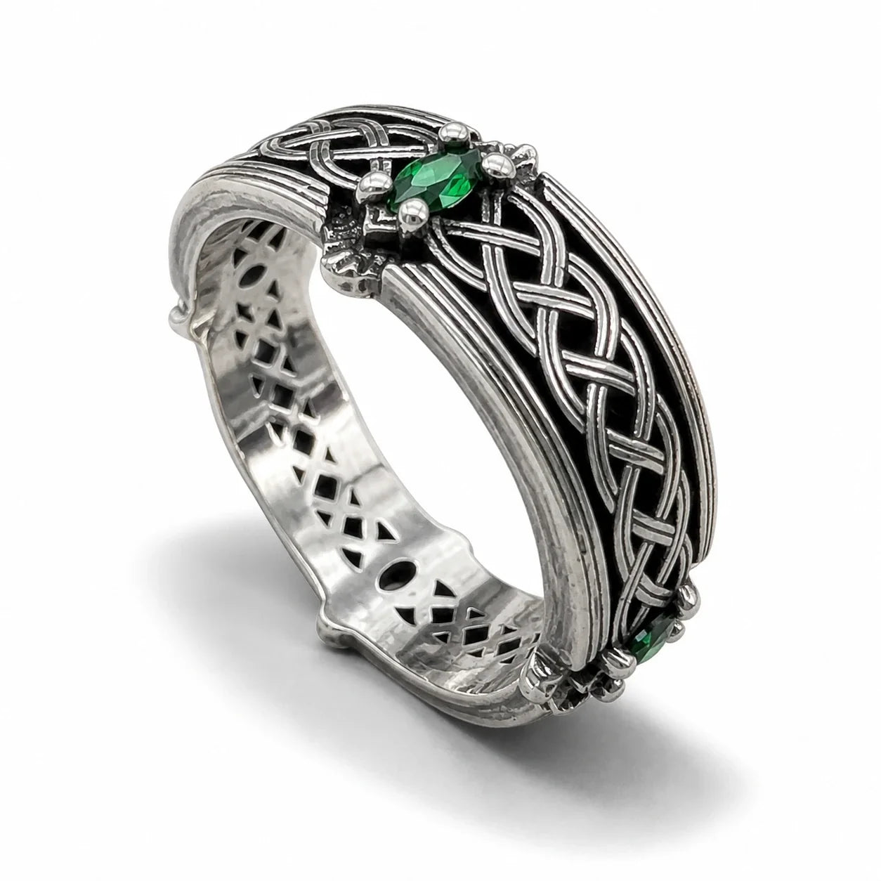 Green Guardian Crystal Ring studio product photo