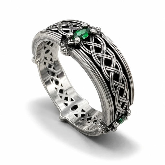 Green Guardian Crystal Ring studio product photo