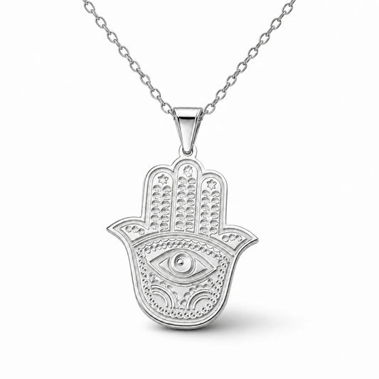 Hamsa Protection Necklace studio product photo
