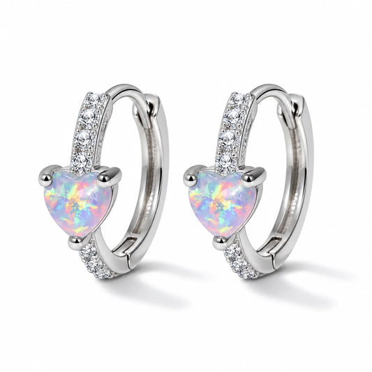 Heart Opal Love Earrings studio product photo