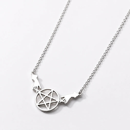 Magick Hands Pentacle Necklace studio product photo