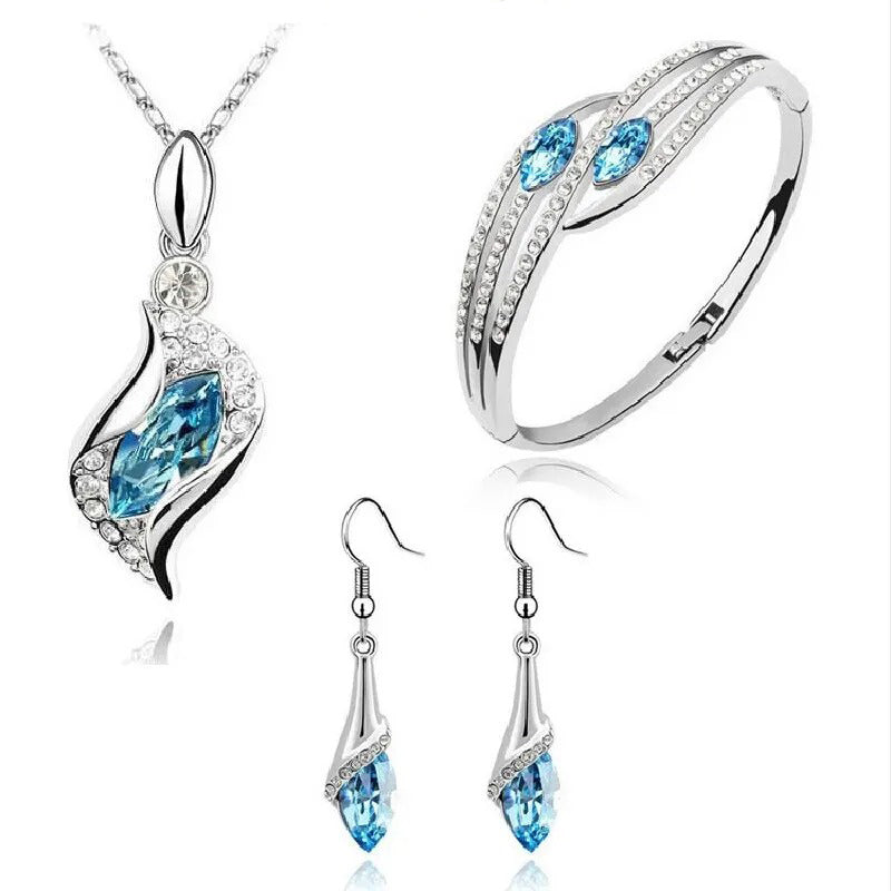 Celestial Angel Sapphire Crystal Set (Necklace, Bracelet & Earrings)