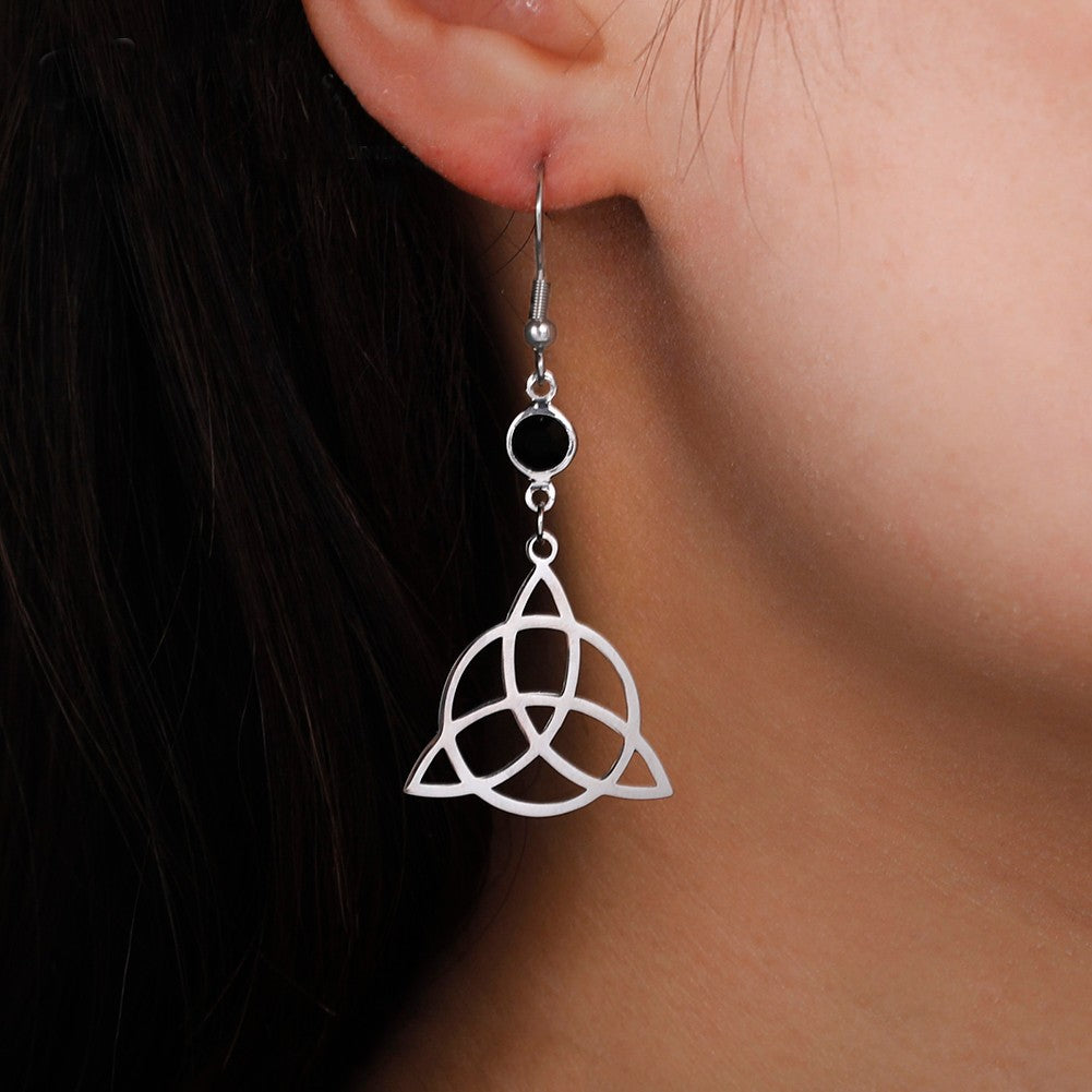 Mystical Triquetra Amulet Drop Earrings