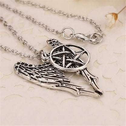 Angel Wings Pentacle Guardianship Necklace