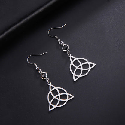 Mystical Triquetra Amulet Drop Earrings