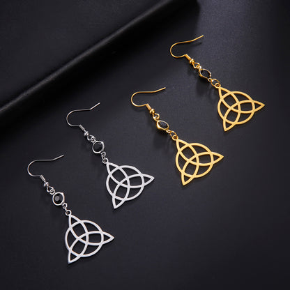 Mystical Triquetra Amulet Drop Earrings