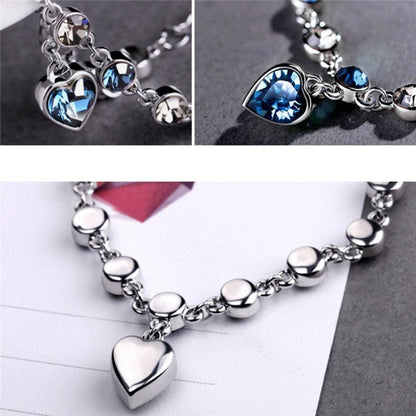 Mystic Blue Heart Charm Bracelet