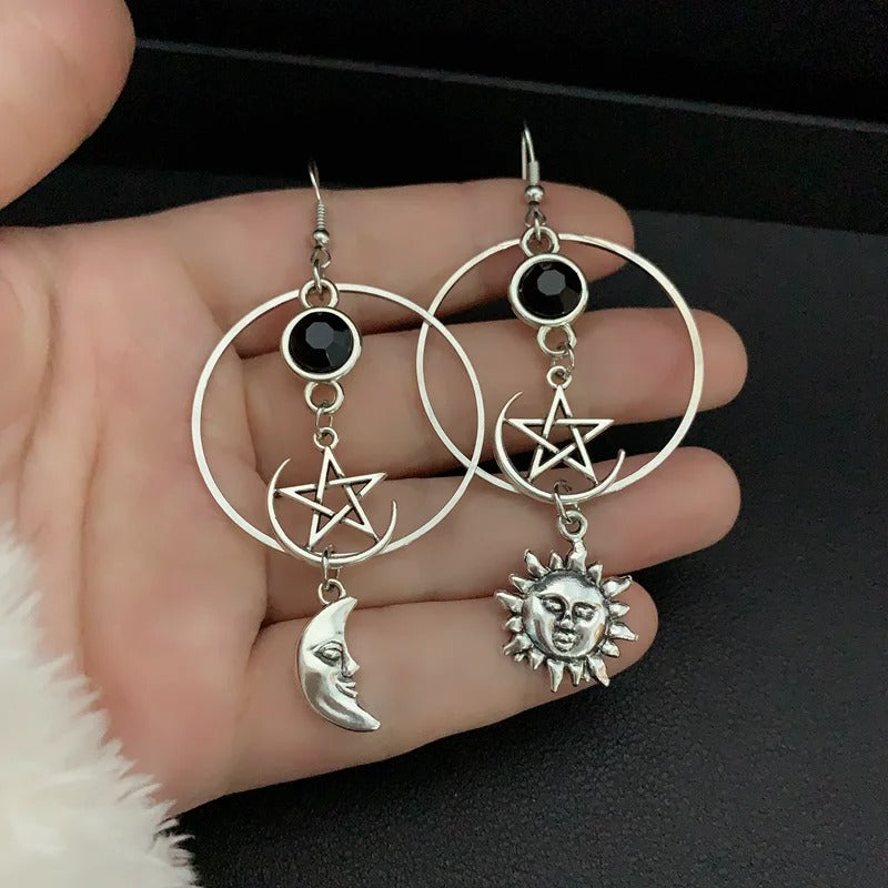 MYSTICAL PENTACLE AMULET DROP EARRINGS