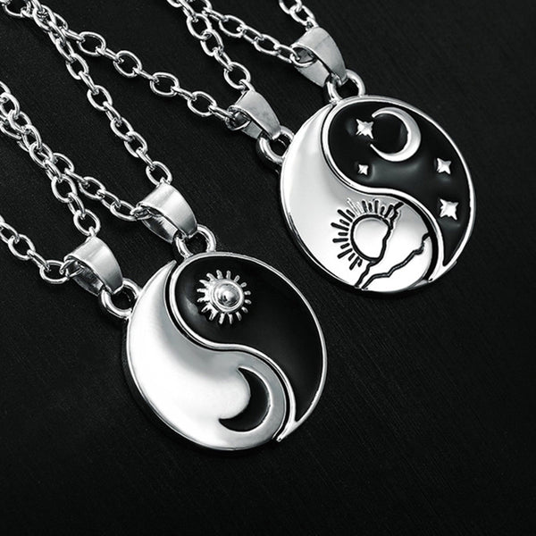 Yin yang hot sale couple necklace