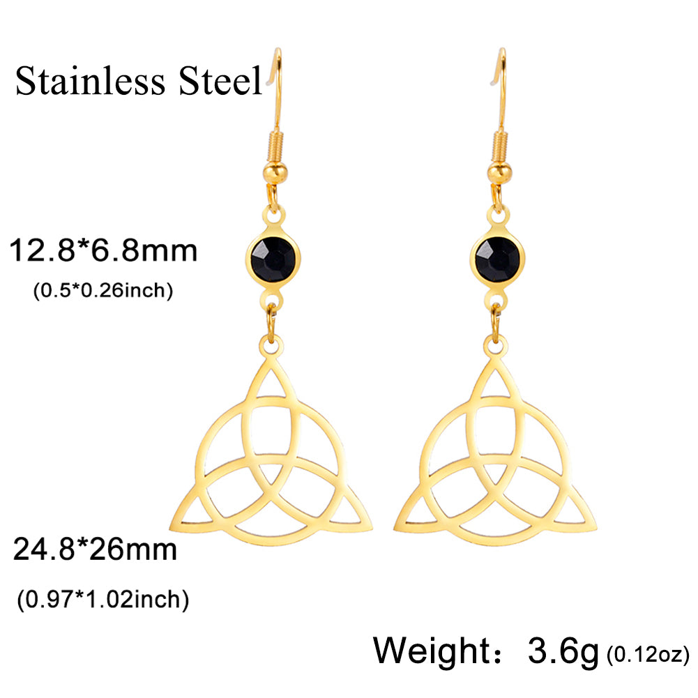 Mystical Triquetra Amulet Drop Earrings