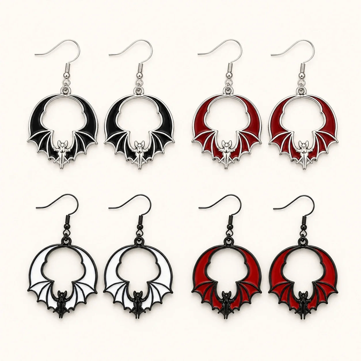 Nocturne Batflight Earrings studio product photo