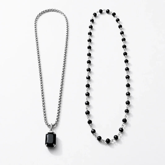 Obsidian Harmony Necklace Set studio product photo