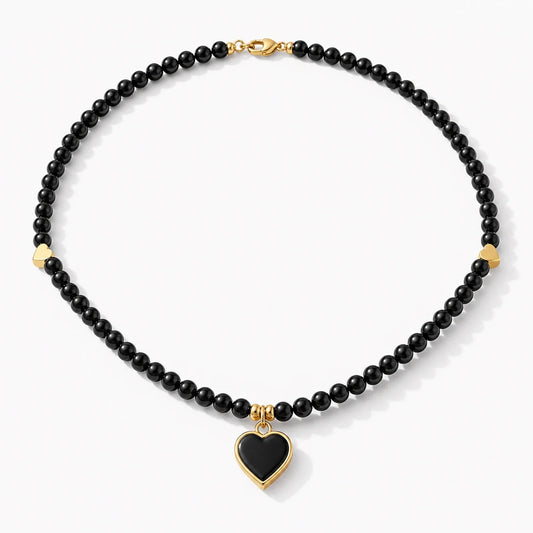 Obsidian Heart Protection Necklace studio product photo