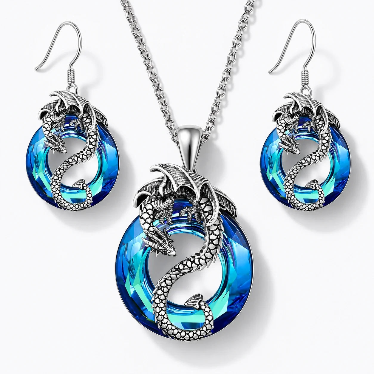 Oceanwyrm Dragon Jewelry Set studio product photo