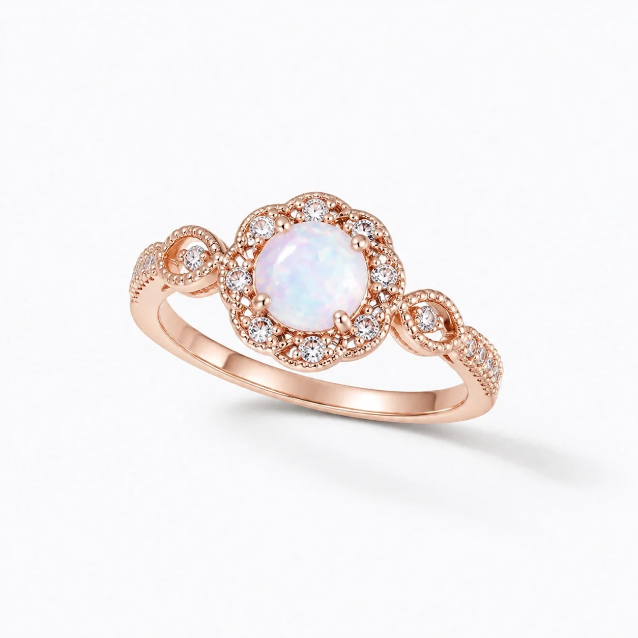 Opal Flower Renewal Ring studio product photo