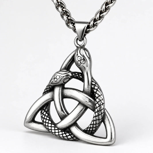Ouroboros Triquetra Necklace studio product photo