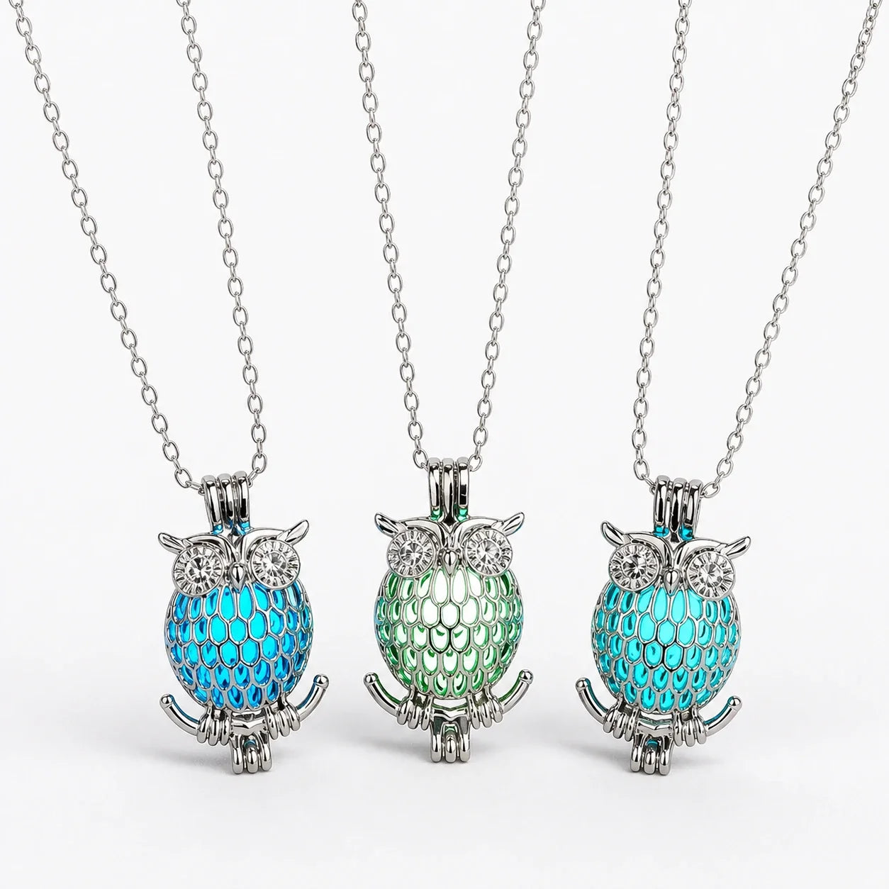 Owl Wisdom Crystal Necklace studio product photo