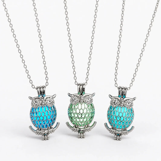 Owl Wisdom Crystal Necklace studio product photo