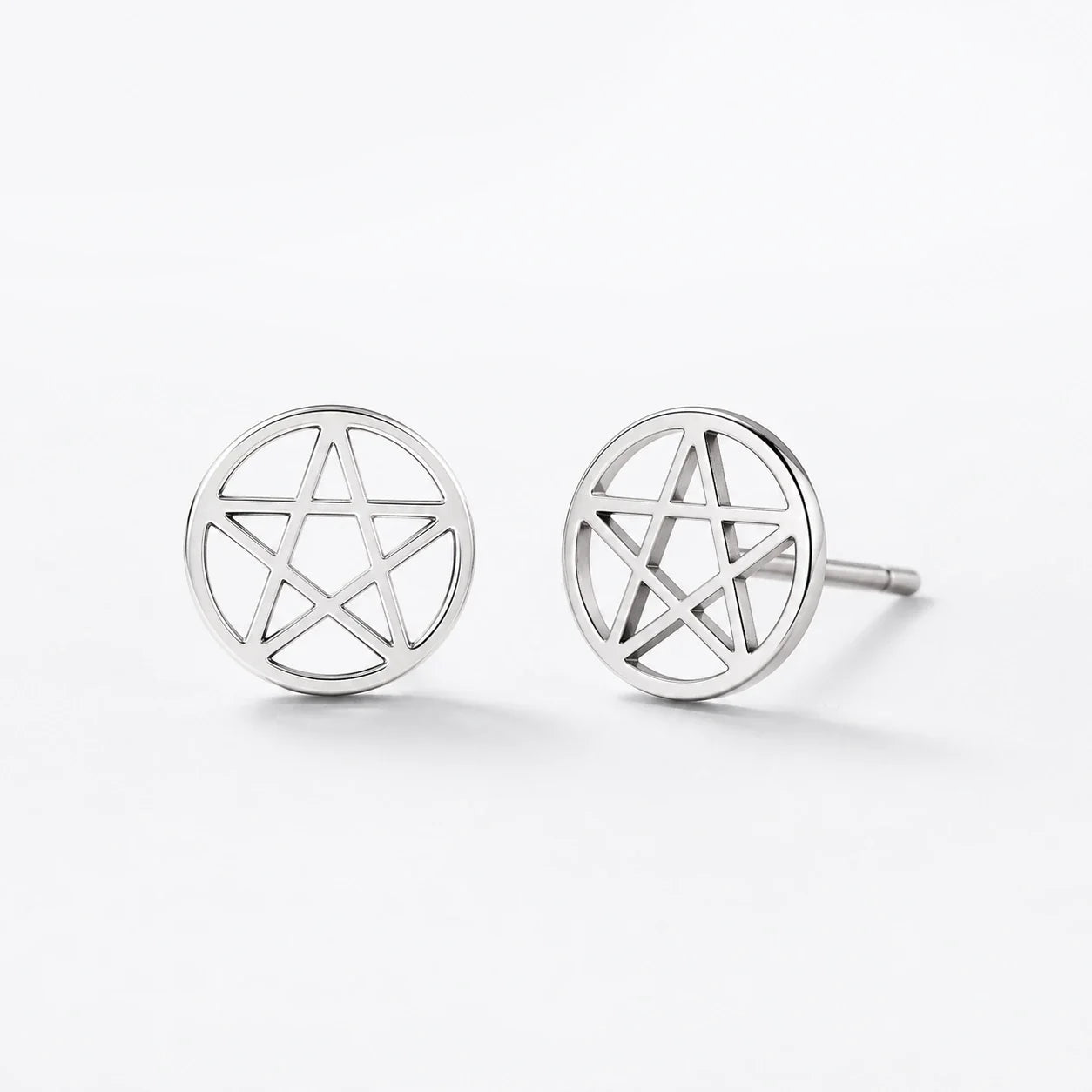 Pentacle Protection Stud Earrings studio product photo