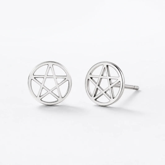 Pentacle Protection Stud Earrings studio product photo