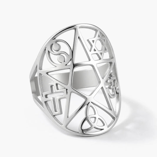 Pentacle Triquetra Power Ring studio product photo