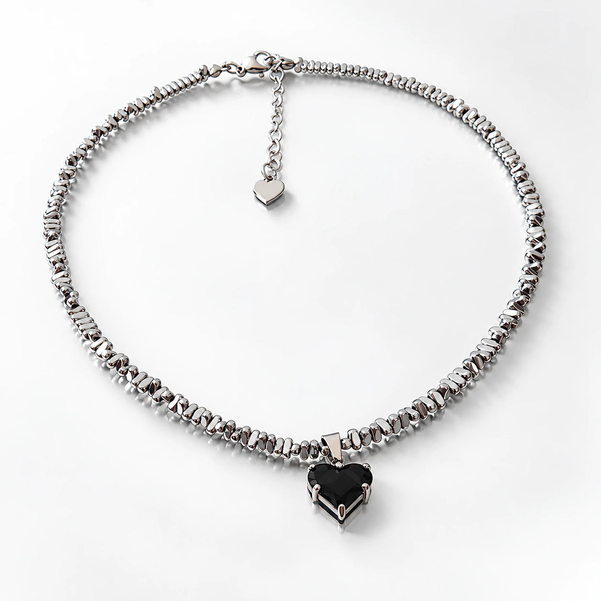 Radiant Love Crystal Necklace obsidian heart studio photo