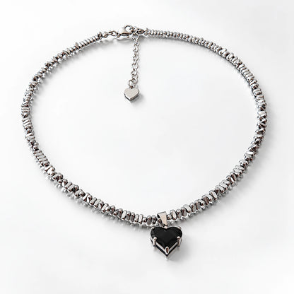 Radiant Love Crystal Necklace obsidian heart studio photo