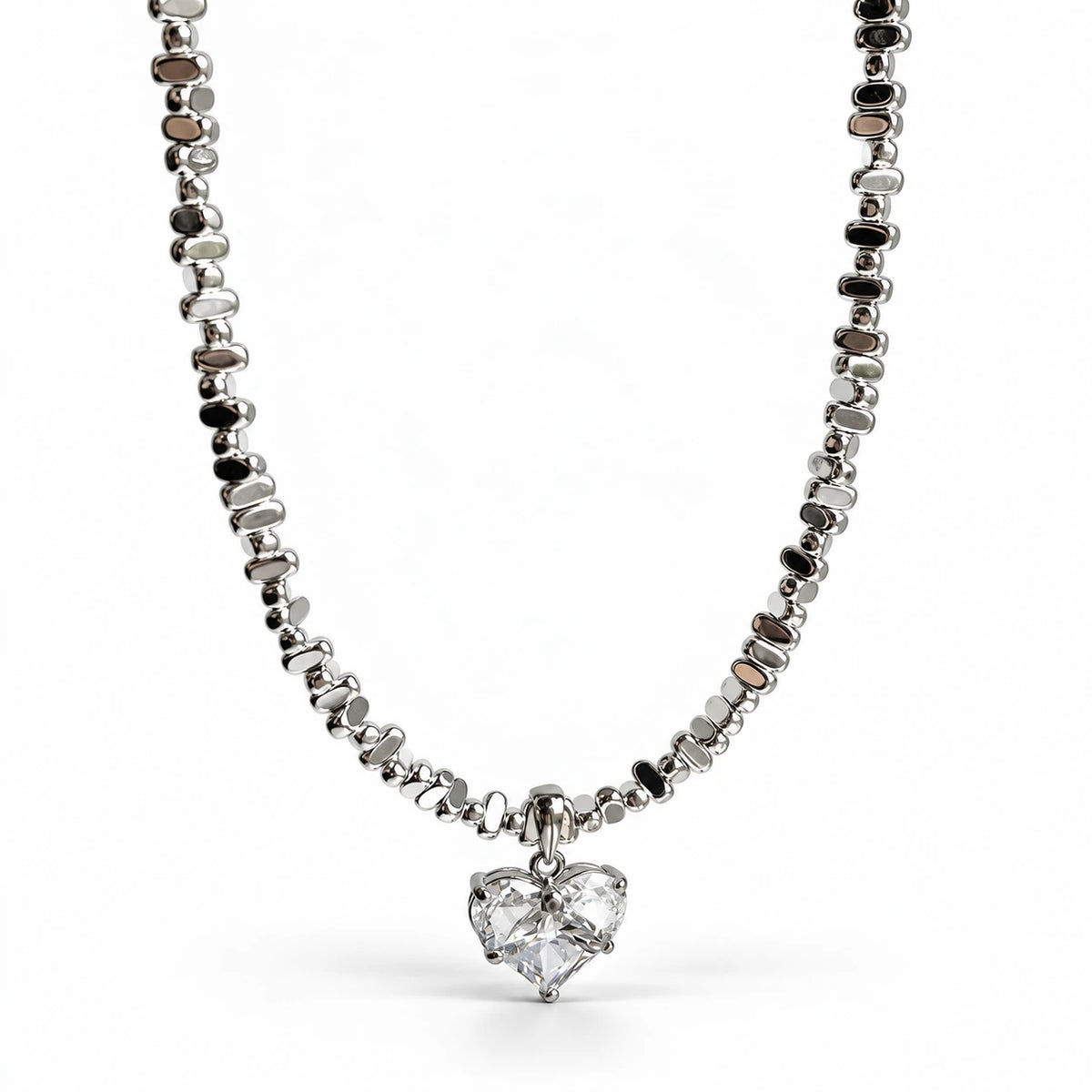 Radiant Love Crystal Necklace clear heart pendant close view