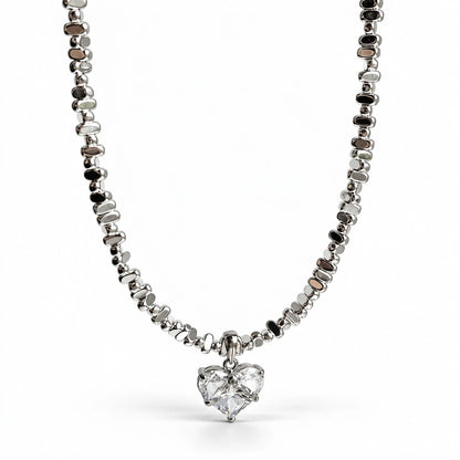 Radiant Love Crystal Necklace clear heart pendant close view