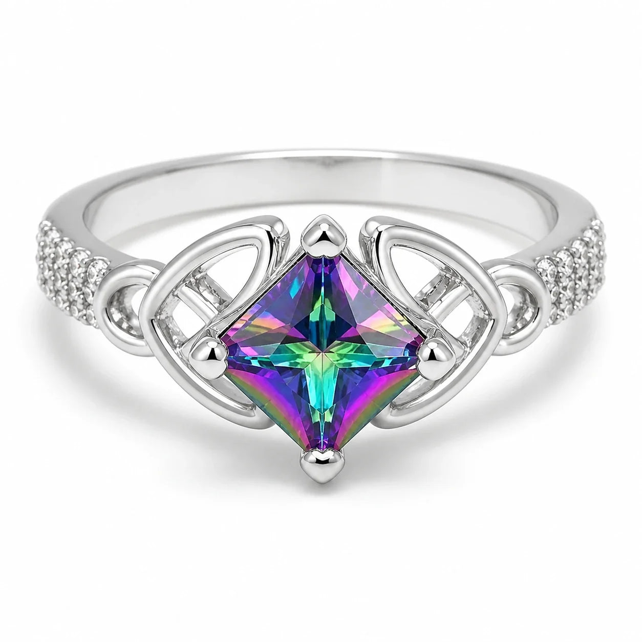 Rainbow Fire Topaz Ring studio product photo