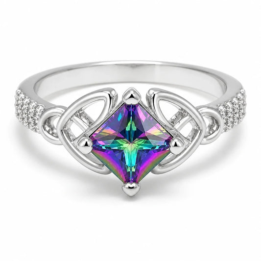 Rainbow Fire Topaz Ring studio product photo