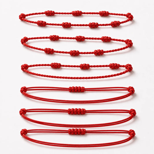 Red String of Fate Bracelet studio product photo