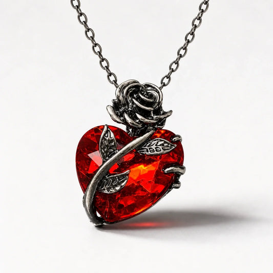 Rosebound Ember Heart Necklace studio product photo