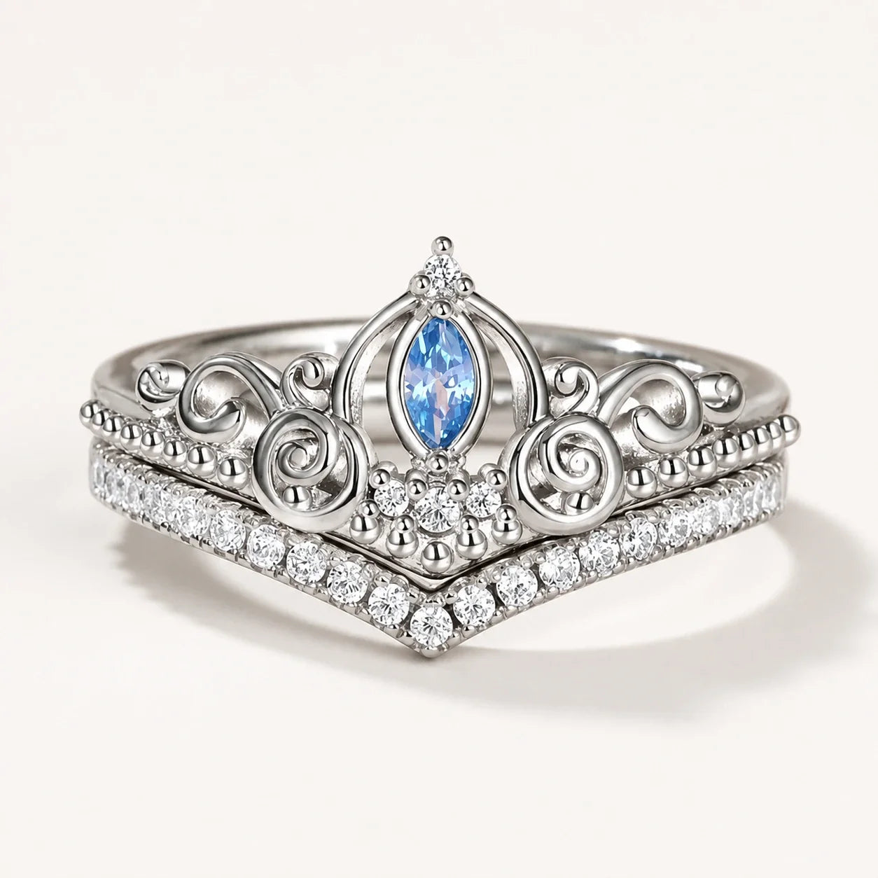 Royal Blue Gem Ring Set studio product photo