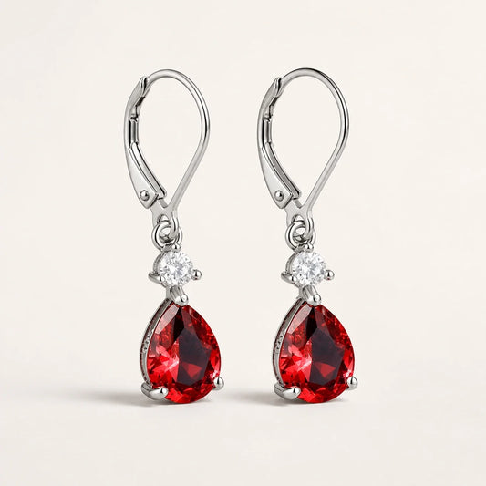 Ruby Teardrop Radiance Earrings studio product photo