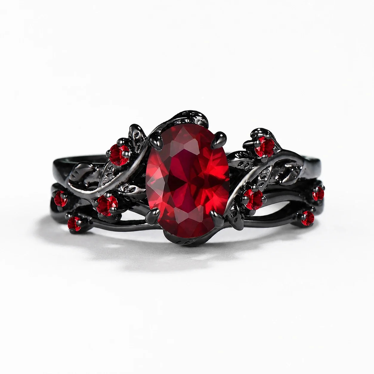 Scarlet Thorn Empress Ring studio product photo