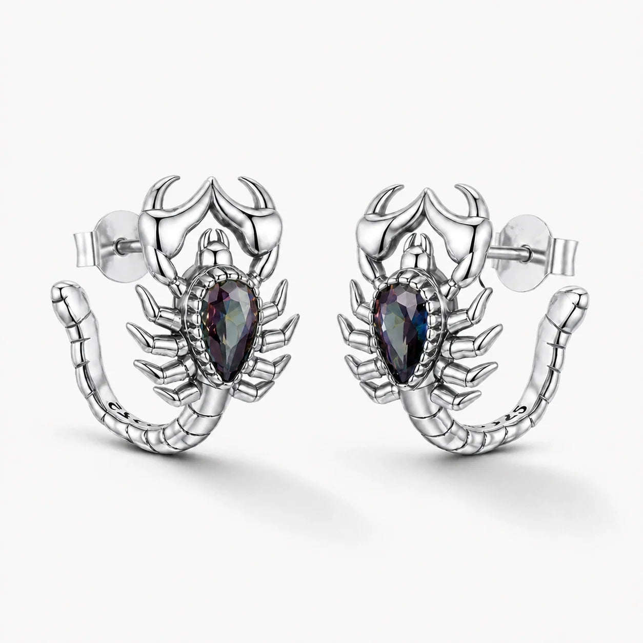 Scorpion Crystal Stud Earrings studio product photo