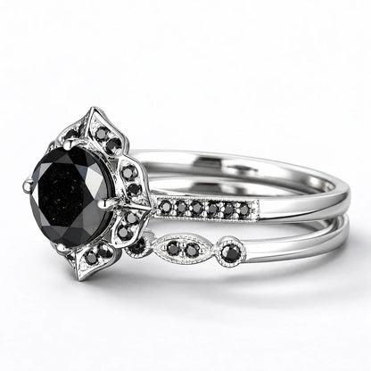Shadow Bloom Ring Set studio product photo