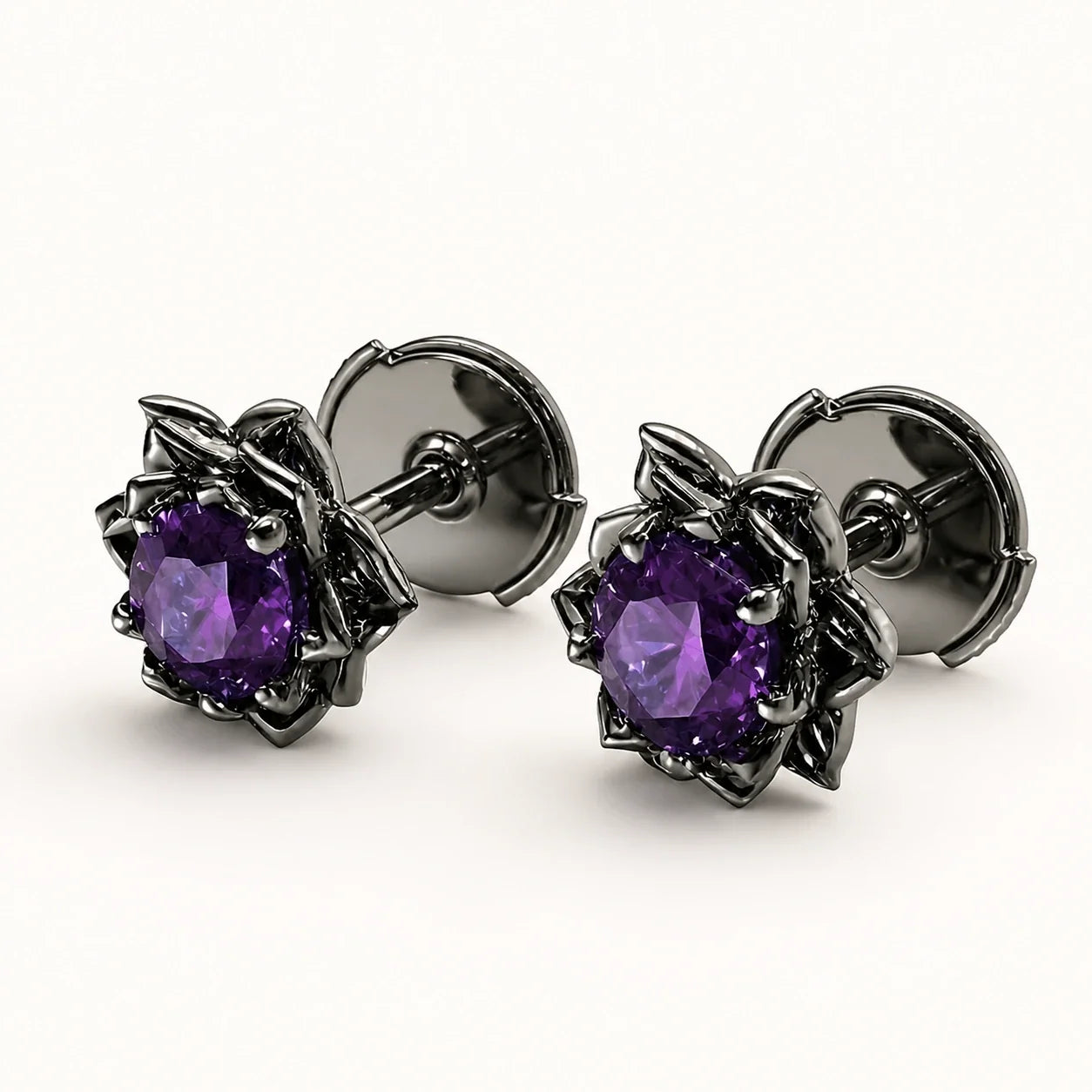 Shadow Petal Crystal Earrings studio product photo