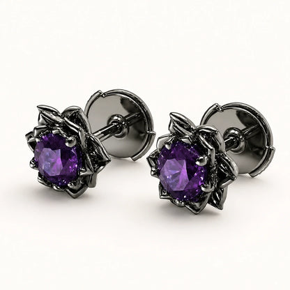 Shadow Petal Crystal Earrings studio product photo