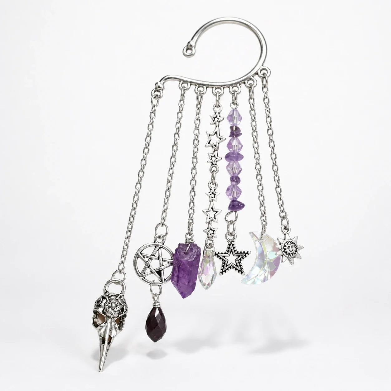 Skull Crystal Ear Cuff studio product photo