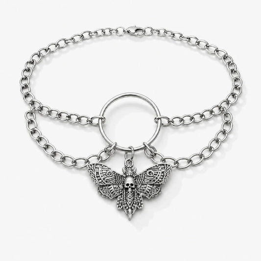 Skull Moth Rebirth Necklace studio product photo